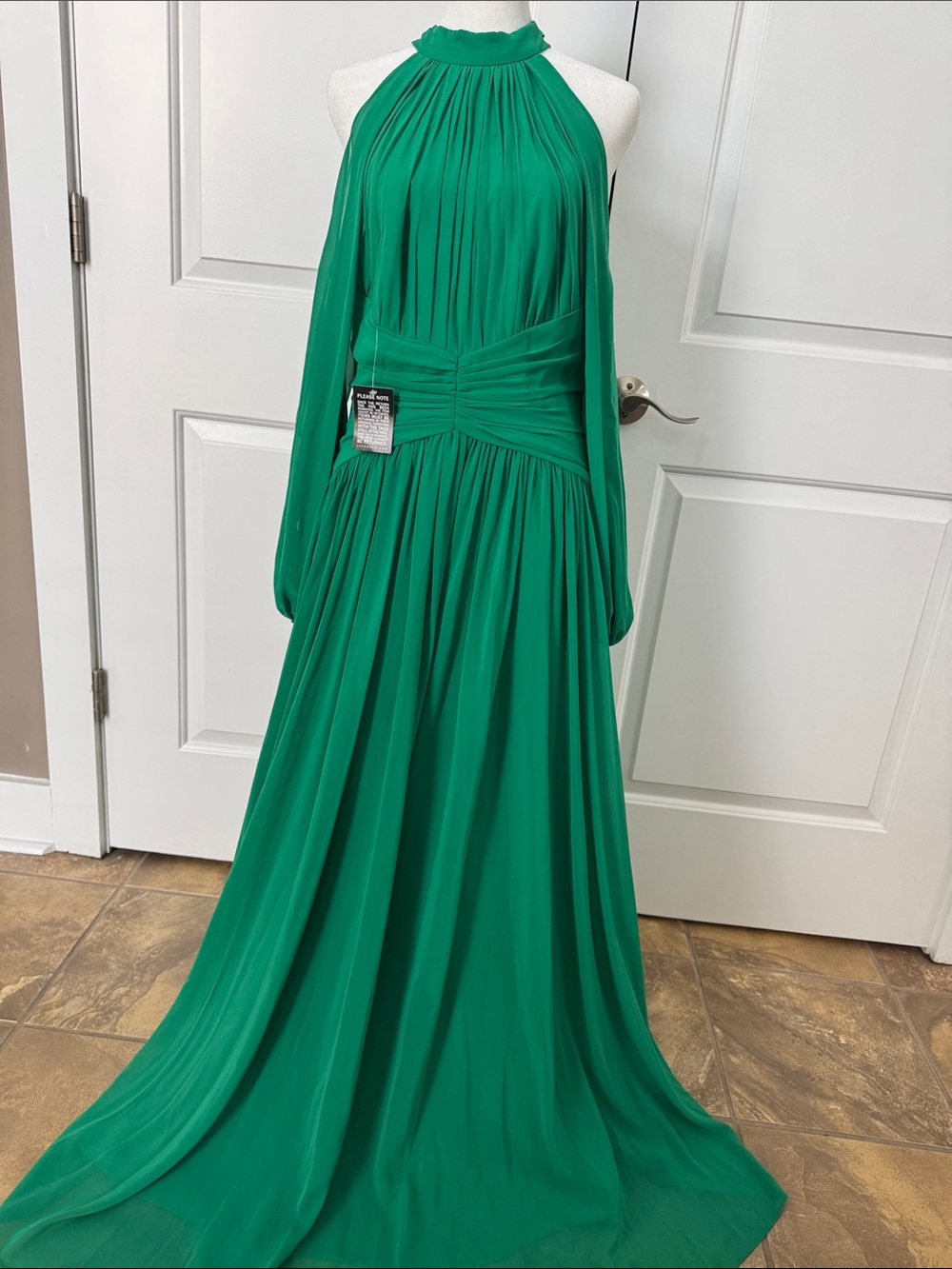 Zac Posen Emerald Green Halter Gown